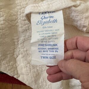 Bates Queen Elizabeth Twin Size Cotton Blanket